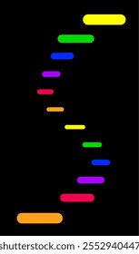 Colored straight lines against a black background