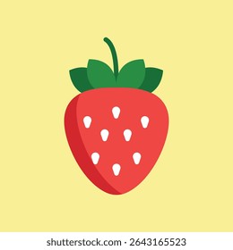 Fresa de color con tonos degradados suaves. Adecuado para iconos de alimentos, salud o supermercado.