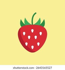 Morango colorido com tons de gradiente suave. Adequado para alimentos, saúde ou ícones de supermercado.