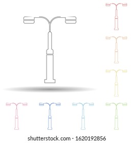 Colored street light in multi color style icon. Simple thin line, outline vector of web icons for ui and ux, website or mobile application
