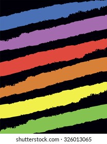 Colored strip brushes on a black background.