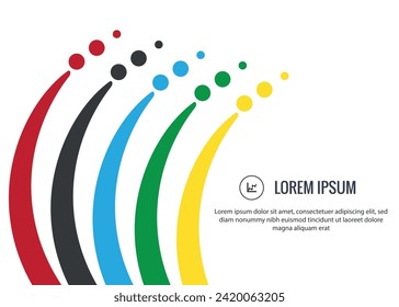 Colored stripes with circles. Design template