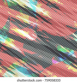 Colored stripes, circles and dots. Seamless texture. Abstract vector background for web page, banners backdrop, fabric, home decor, wrapping