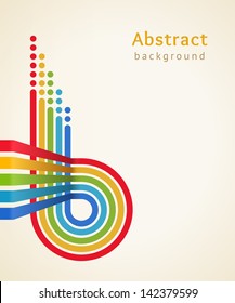 Colored stripes with circles, vector. Design template.