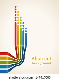 Colored stripes with circles, vector. Design template. 