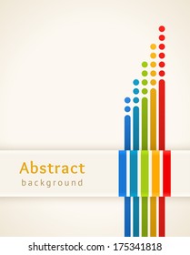 Colored stripes with circles, vector. Design template.