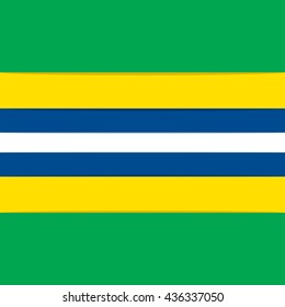 Colored Stripes Composition Devoted to Summer Sport Life 2016 -  Green Yellow Blue and White Stripes with Shadows - Flat Design