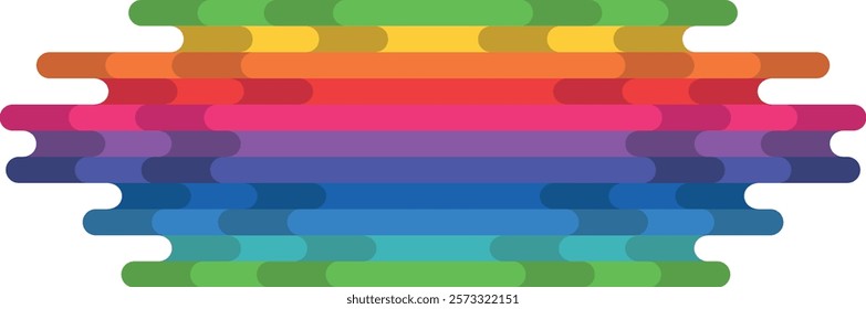 colored stripes in the form of waves. Horizontal lines in lgbt style