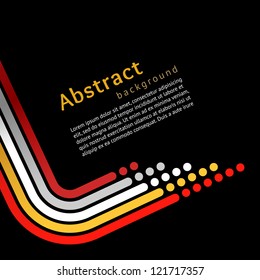 Colored stripes on black background, vector
