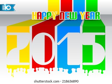 Colored stripes paint with figures 2015 on a gray background