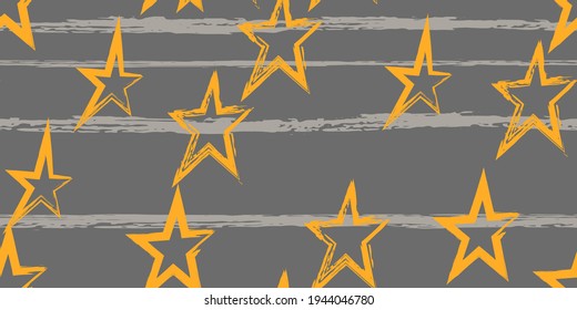 Colored stripes and stars. Simpless. Fashion watercolor striped design. Hand drawn lines in a watercolor style. Fabric, textile design, wrapper, cover.