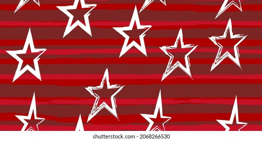 Colored stripes and stars. Simpless. Fashion watercolor striped design. Hand drawn lines in a watercolor style. Fabric, textile design, wrapper, cover.