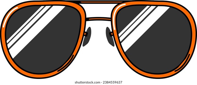 Gafas de aviador clásicas con trazos de colores. Accesorio moderno de protección ocular. Protección de la salud y la visión. Vector colorido de dibujos animados aislado en fondo blanco