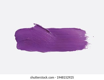 Colored strokes of acrylic paint. A thick coat of paint with traces of brush bristles. A trace of cosmetic lipstick. Vector image, design element, text background.