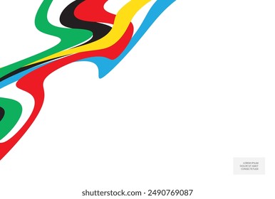 Colored strokes paint on white background