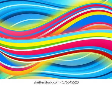 Colored style modern futuristic vector background with abstract waves