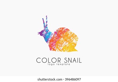 Colored stylized snail icon set in a flat style. Vector logo.