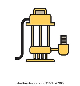 A colored  submersible pump (sump pump) - Mechanical Illustration - icon , vector  