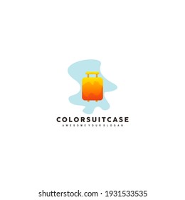 colored suitcase logo design vektor 