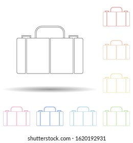 Colored suitcase in multi color style icon. Simple thin line, outline vector of web icons for ui and ux, website or mobile application