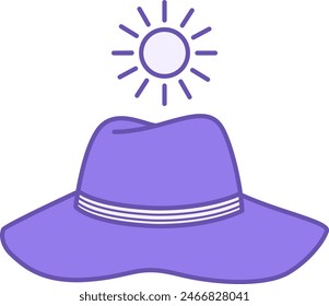 Colored Summer Hat Icon. Beachwear Vector Icon. Summer Accessory
