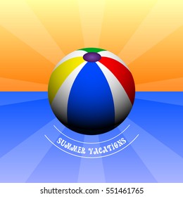 Colored summer vacation graphic design, Vector illustration
