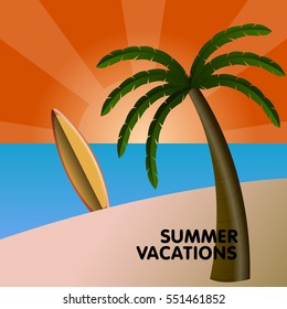 Colored summer vacation graphic design, Vector illustration