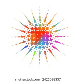 sol de colores. dibujo a mano. No la IA. Ilustración de vector
