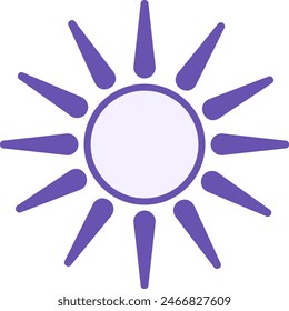 Colored Sun Icon. Summer Sun Vector Icon. Vacation and Travel Concept