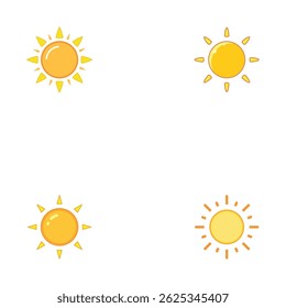 Diseño de logotipo de Ilustración vectorial de icono de sol coloreado