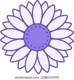 Colored Sunflower Icon. Vector Icon. Flower, Plant. Party Decoration. Brazilian Carnival Concept