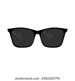 Icono de gafas de sol de color. Gafas de sol para proteger tus ojos del sol en un marco negro de moda. Ilustración vectorial aislada sobre un fondo blanco para diseño y Web.