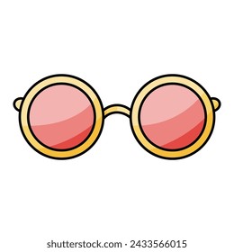 Colored sunglasses. Protect your eyes from the sun. Summer accessory. Glasses with frames. Hand drawn vector illustration. Logo, element, icon, object.