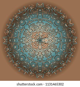 Colored super Mandala. Vintage decorative elements. Hand drawn background. vector illustration