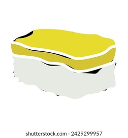Farbige Sushi-Retro-Skizze Vektor-Illustration