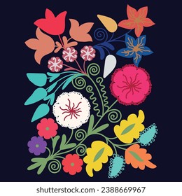 Colored suzani flower for creating beautiful home interior element. Uzbekistan culture. Traditional home interior element. Suzani