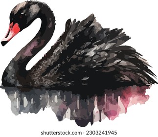 Vector de cisne de color, impresión, ilustración