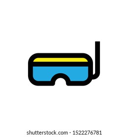 Colored swim goggles line vector single icon