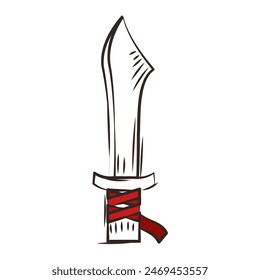Farbiges Schwert mittelalterliche Waffe Symbol Vektorillustration
