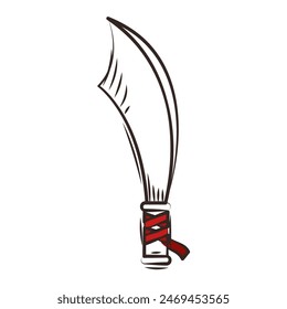 Espada de color medieval arma icono Ilustración vectorial
