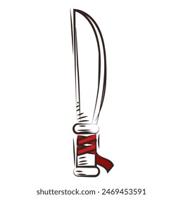Espada de color medieval arma icono Ilustración vectorial