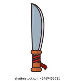 Colored sword medieval weapon icon Vector illustration