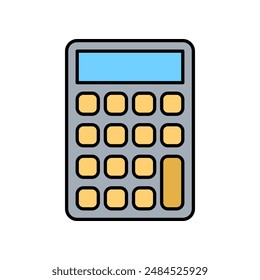 Colored symbol calculator icon vector.