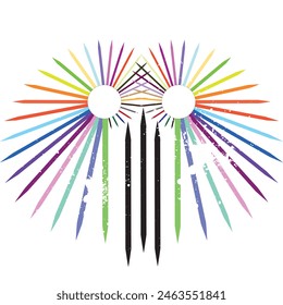 colored symbol graphic print , Abstract fashion drawing and creative design for t-shirts, mugs, graphic tee, sweatshirt, cases, etc. Illustration in modern style for clothes