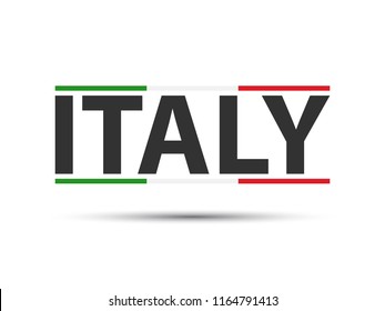 Colored symbol with Italian tricolor isolated on white background, Made in Italy, simple Italian icon, vector illustration