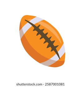 colored symbol rugby ball, hand drawn vector illustration