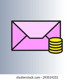 colored symbol value message, letter, e-mail, SMS, email, mail