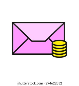 colored symbol value message, letter, e-mail, SMS, email, mail