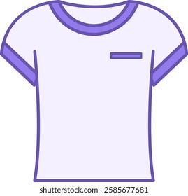 Colored T shirt Icon. Vector Design. Short Sleeve Underwear. Clothing Concept