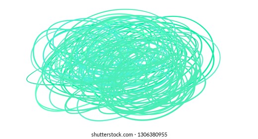 Colored tangled on white. Chaos pattern. Scribble sketch. Colorful background with array of lines. Intricate chaotic texture. Art creation. Print for banners, posters and t-shirts